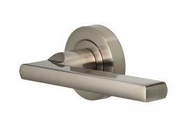 Door Handles Vision Designer Vela Lever on Round Rose Satin Nickel 5200 17.75